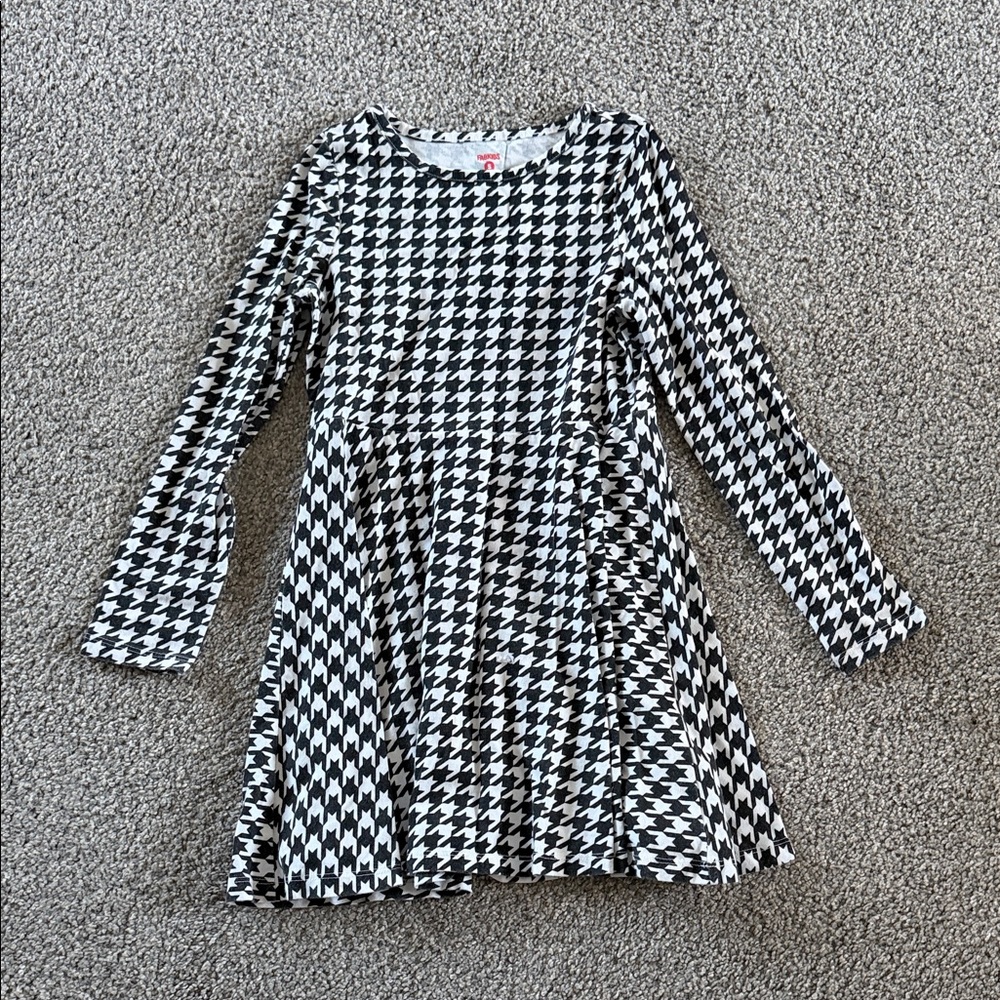 FabKids Black and White Houndstooth Dress